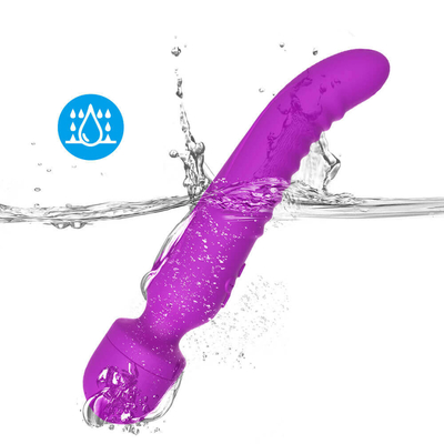 Vibrateur mou de godemiché de cou de double d'extrémité de Massager de chauffage baguette magique intelligente de poids du commerce