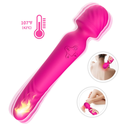 Chauffage intelligent de silicone de poids du commerce de baguette magique de Massager extrémité Bendable molle de cou de double