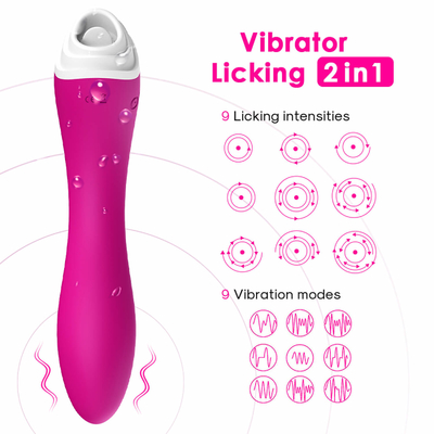 Stimulateur de Licker de langue de vibrateur de godemiché, Massager imperméable de stimulation de vagin