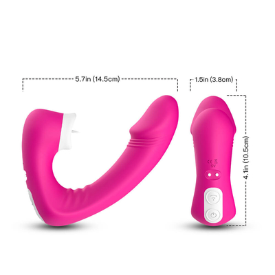 2 femelles dans 1 langue de sexe léchant le vibrateur, jouets adultes de sexe de Clit de nouveauté