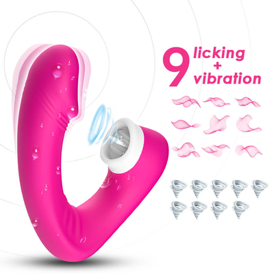 2 femelles dans 1 langue de sexe léchant le vibrateur, jouets adultes de sexe de Clit de nouveauté