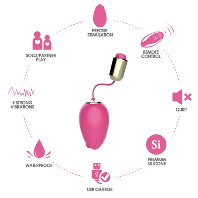 Jouets vibrants de sexe d'oeufs de tache de G pour le contrôle sans fil Mini Flower Silicone de femmes