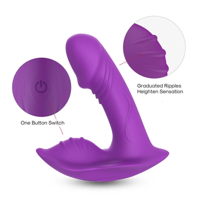 Vibromasseur portable de tache du silicone G de culotte à télécommande, jouet de sexe de vibrateur de gode