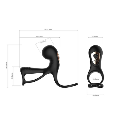 Douille molle de pénis de silicone de double moteur