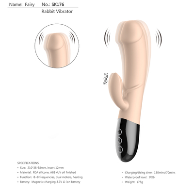 Jouet à faible bruit de chauffage de sexe de vibrateur de lapin