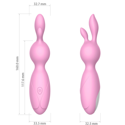 Vibrateur rechargeable de silicone de lapin de poids du commerce