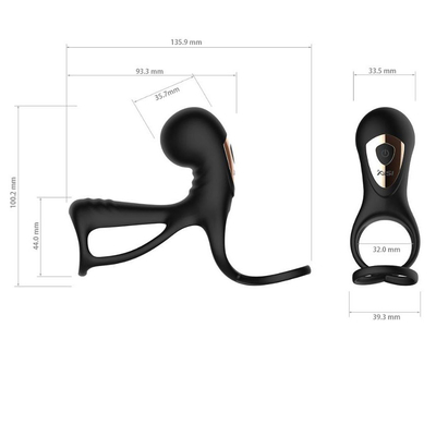 Anneau masculin de pénis de Ring Sex Toy Silicone Wearable de pénis anal rechargeable de perles