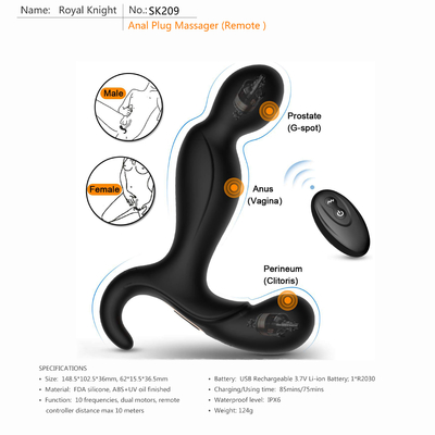 OEM d'ODM de prostate adulte à télécommande de 80 jouets de minutes vibrateur anal Li Ion Battery