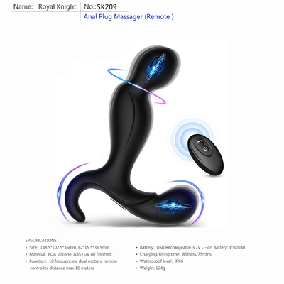 OEM d'ODM de prostate adulte à télécommande de 80 jouets de minutes vibrateur anal Li Ion Battery