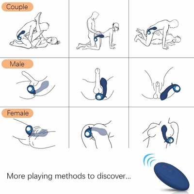 Le sexe anal de prise de silicone à télécommande sans fil joue la prise vibrante rechargeable de bout