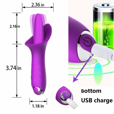 Vibrateur mou 166.5*73.6*56.5mm de godemiché de stimulateur oral de langue de vibrateur de balle de Clit