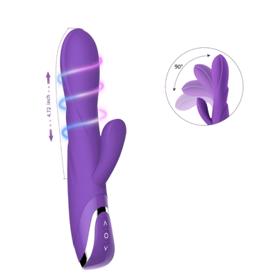 Double godemiché de vibrateur de lapin de 80 minutes avec amour Toy For Lady de vibrateur de Clit 213*64*38mm