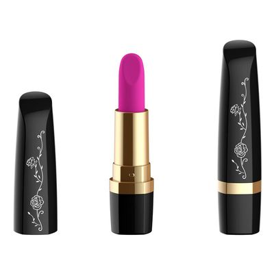 100mm 6V vibrateur noir de Rose Sex Toys Pink Lipstick de 50 minutes pour le jouet de sexe de filles