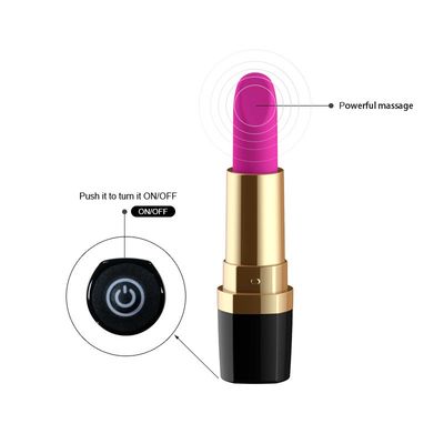 100mm 6V vibrateur noir de Rose Sex Toys Pink Lipstick de 50 minutes pour le jouet de sexe de filles