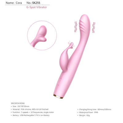 Vibrateur silencieux de lapin de G de tache moteur femelle anal mou sans fil de vibrateur de double