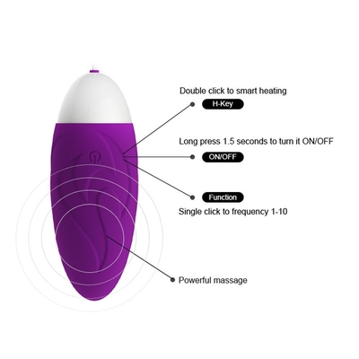 Jouet puissant romantique vibrant de chauffage de sexe de pourpre de 10 de vitesse de silicone oeufs d'amour