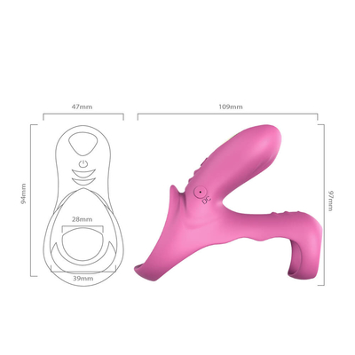 Double anneau vibrant de coq des moteurs 40dbs, vibrateur masculin de pénis de batterie de 280mAh Li