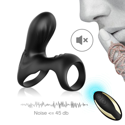 Double anneau vibrant de coq des moteurs 40dbs, vibrateur masculin de pénis de batterie de 280mAh Li