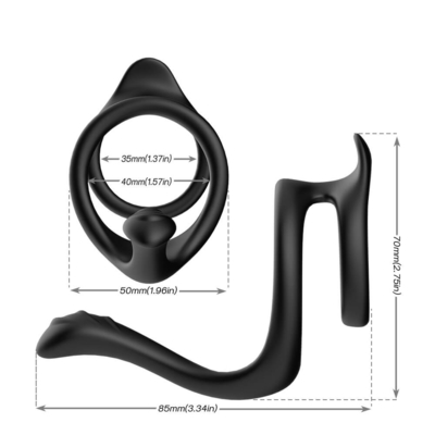 Doubles anneaux de construction de pénis de silicone de Ring Sex Toy 80x70x50mm de pénis de boucle pleins