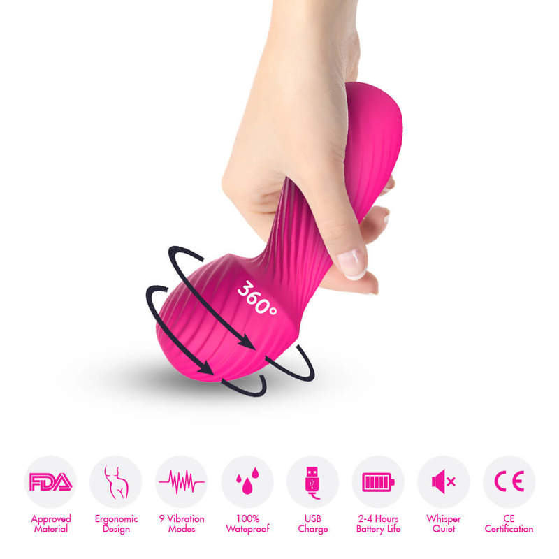 Orgasme clitoridien femelle rechargeable de mamelon d'USB de vibrateur de baguette magique de Mini Portable poids du commerce