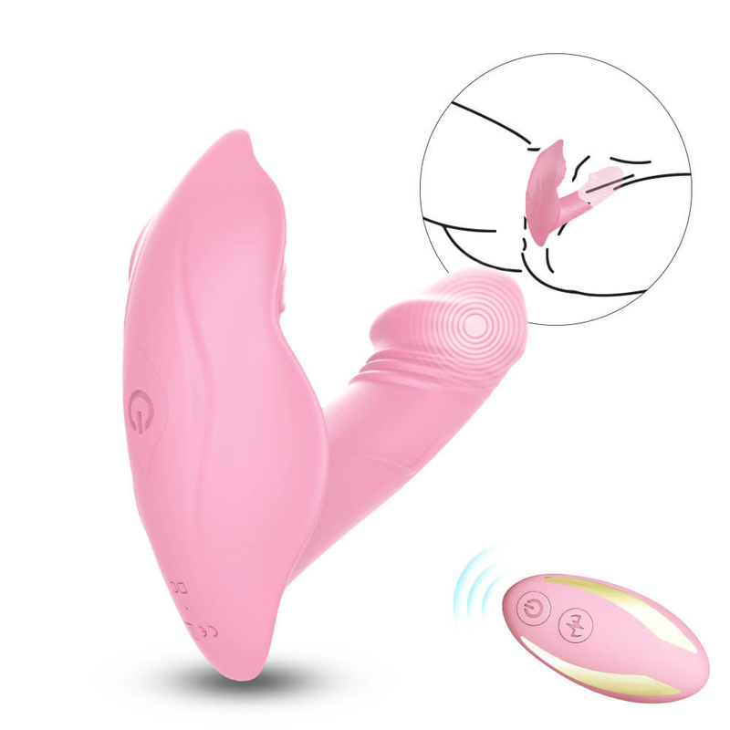 Vibromasseur portable de tache du silicone G de culotte à télécommande, jouet de sexe de vibrateur de gode