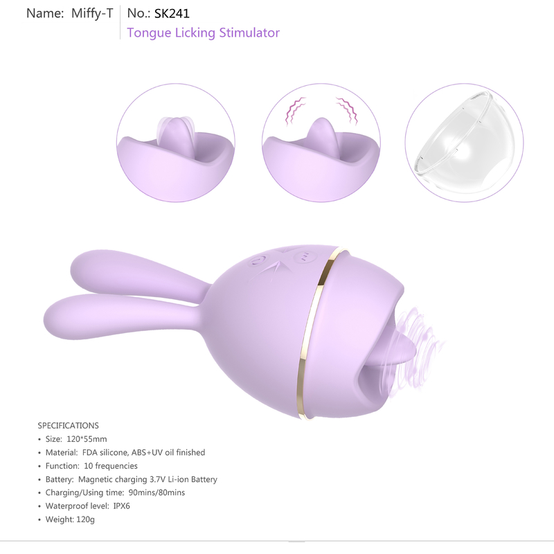 Langue imperméable de moteur de lapin mou double léchant des jouets de plaisir de vibrateur pour des femmes