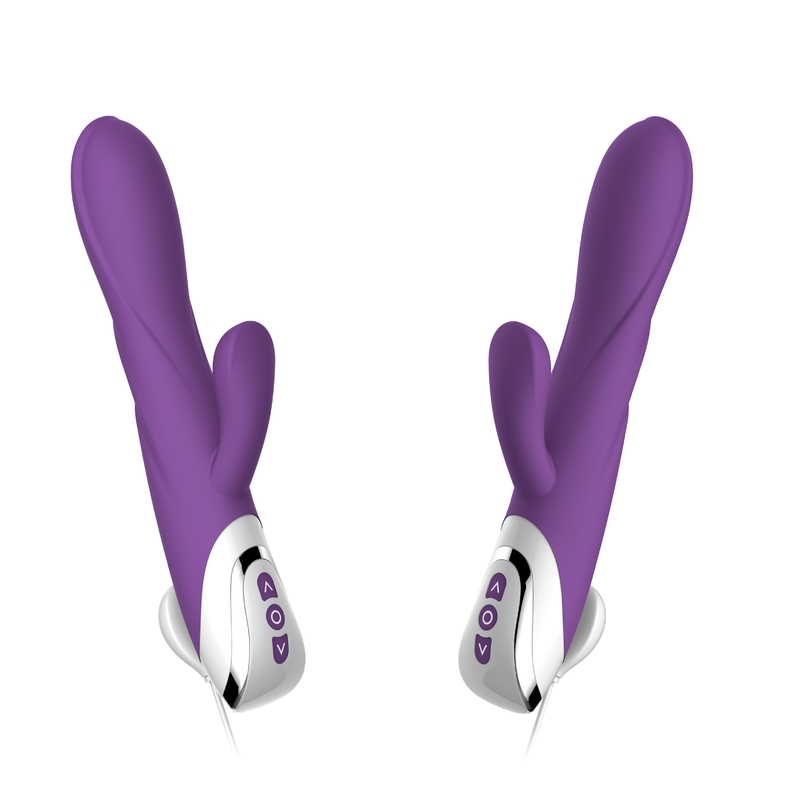 Langue heureuse de vibrateur de lapin de 10 fréquences léchant le stimulateur de clitoris de vibrateur