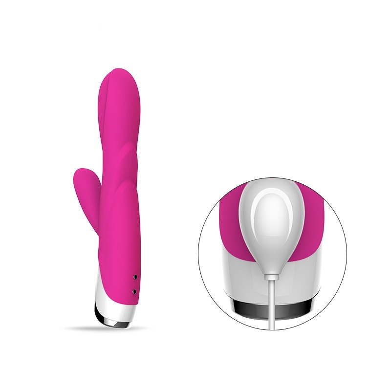 Double godemiché de vibrateur de lapin de 80 minutes avec amour Toy For Lady de vibrateur de Clit 213*64*38mm