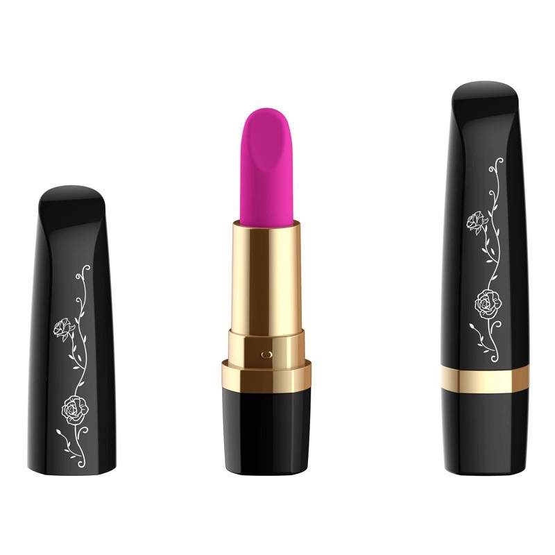 100mm 6V vibrateur noir de Rose Sex Toys Pink Lipstick de 50 minutes pour le jouet de sexe de filles