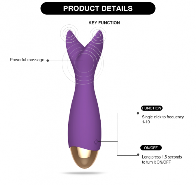 Baguette magique électrique rechargeable de haute qualité de vibrateur de y de massage de clitoris d'USB d'autres produits de sexe