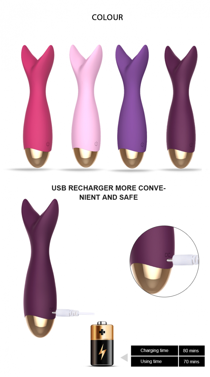Baguette magique électrique rechargeable de haute qualité de vibrateur de y de massage de clitoris d'USB d'autres produits de sexe
