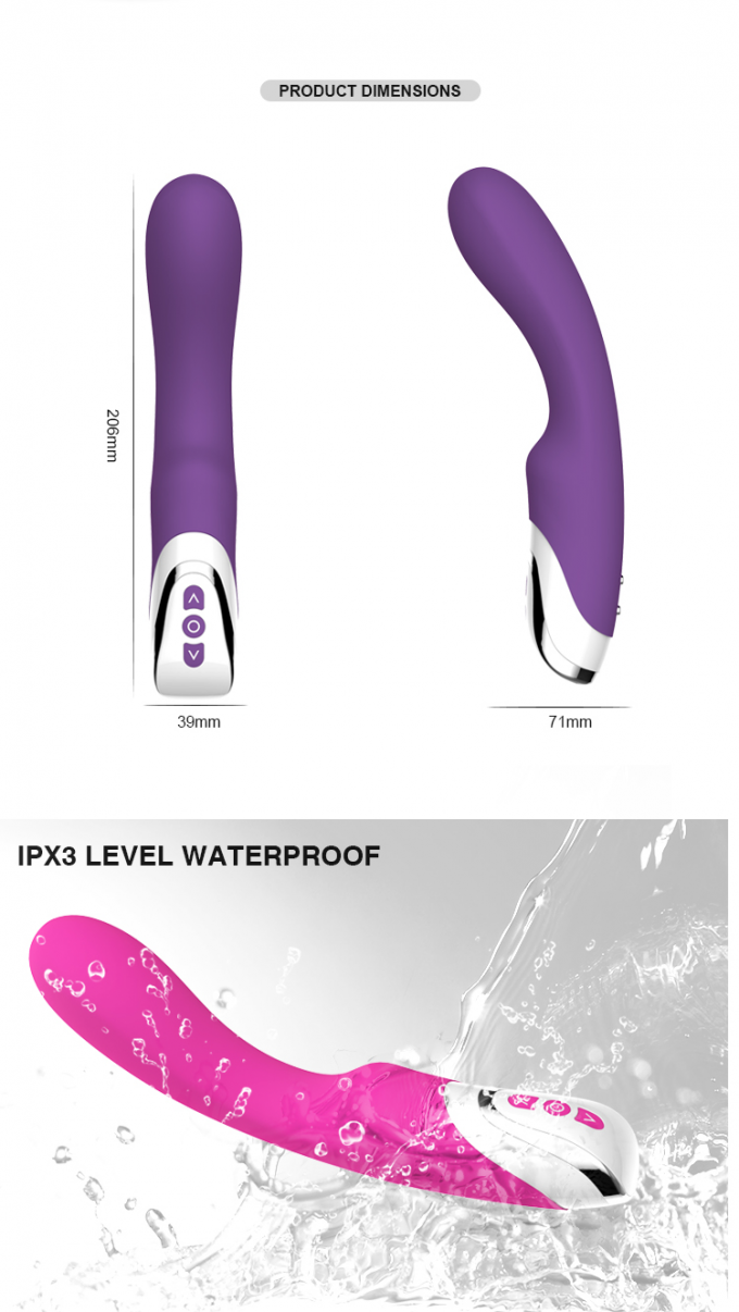 Orgasme stimulant et vibrateur femelle de imperméabilisation de vagin de silicone de vibrateur de silence confortable passionné de stimulation