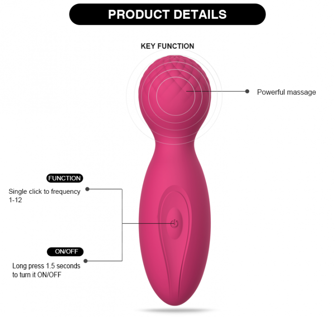 Massager de corps d'édition d'amour de baguette magique de corps de Vibe du silicone G de satin de 10 fonctions mini